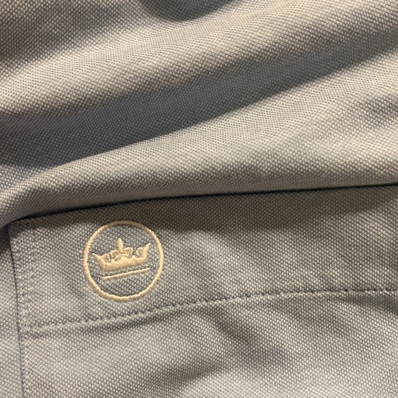 Peter Millar Solid Blue Golf Polo Shirt L logo embroidered - Picture 4 of 5